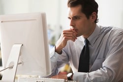 person looking at computer