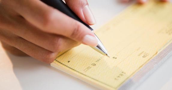 writing a check